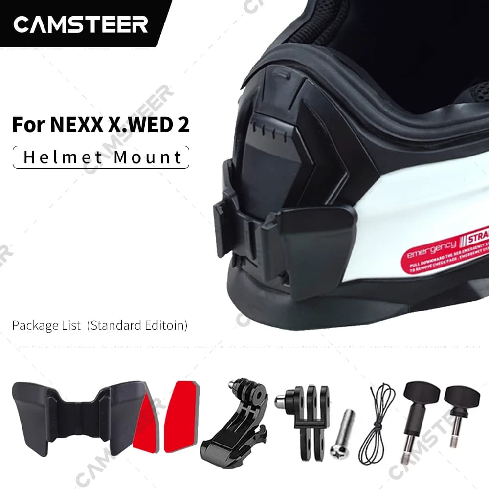 NEXX X.WED 2 support de menton pour casque de moto personnalisé pour GoPro12 11 10 9 Insta360 X4 X3 