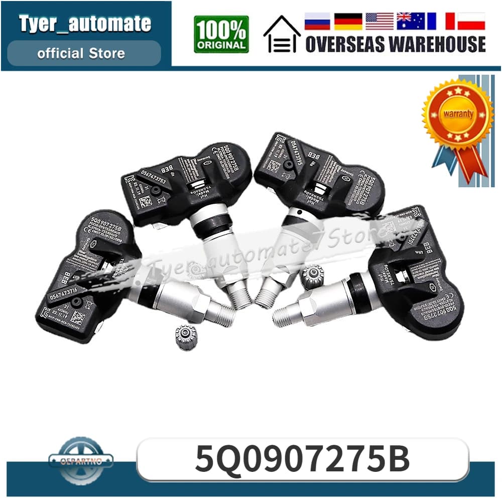 4 pièces 5Q 0907275 Système de surveillance TPMS de capteur de pression des pneus B, pour Audi RS3 B