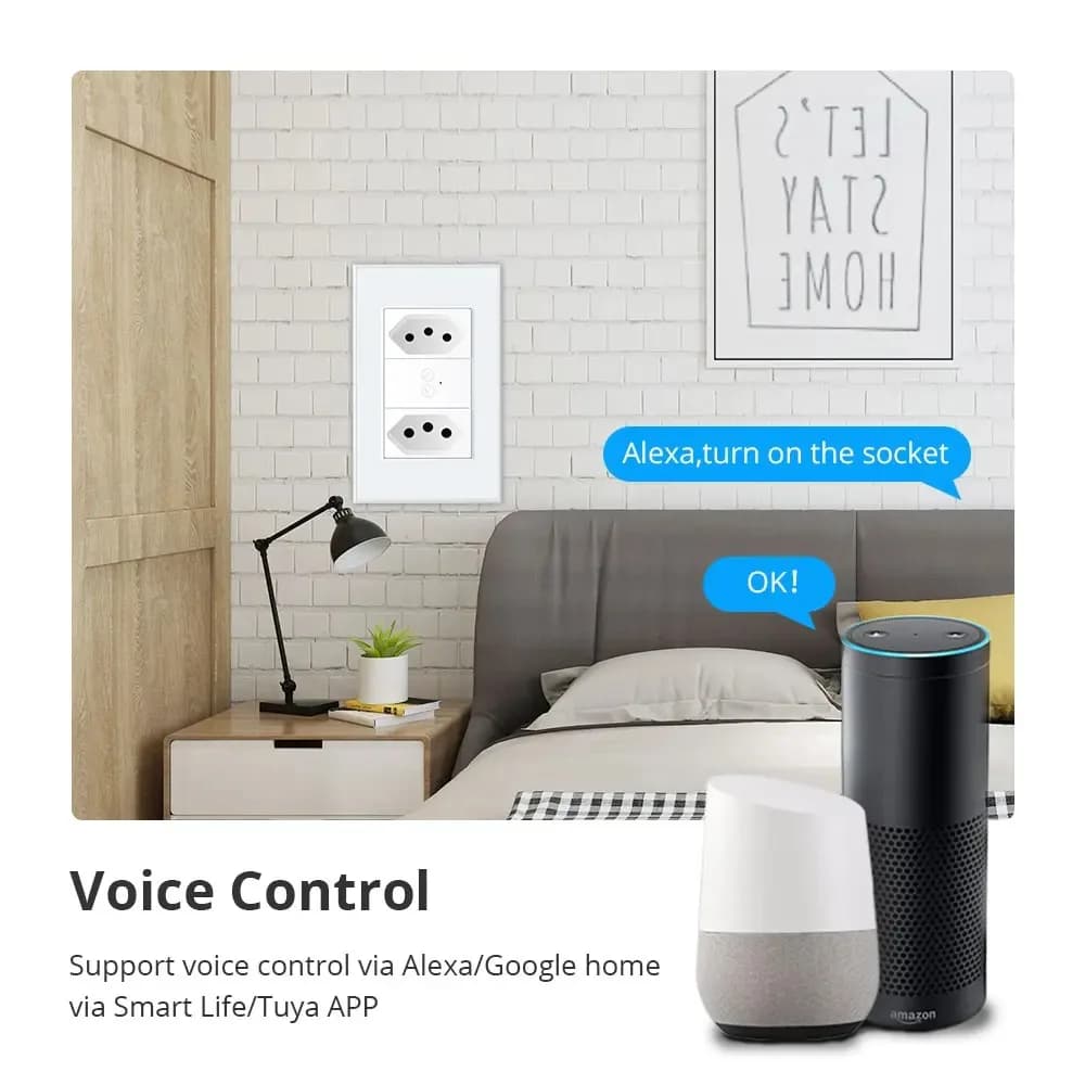 Zemismart Zigbee prise brésilienne fonctionne avec Tuya Smart Life 10A 20A prises brésiliennes Alexa