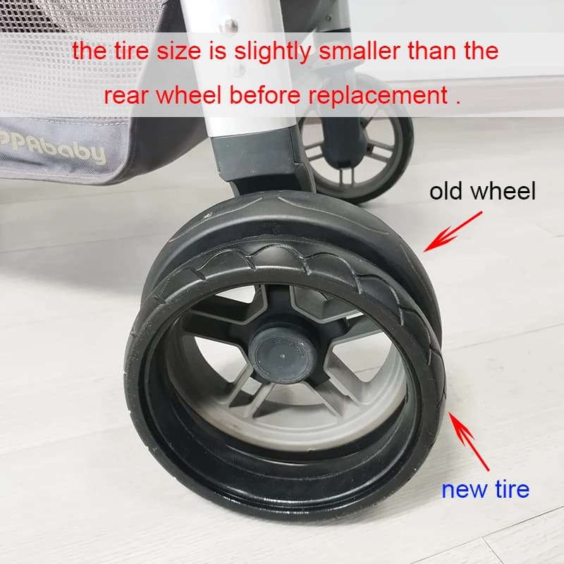 Pneu de roue de poussette pour Uppababy Cruz V1, pneu de roue arrière en PU sans chambre à air, enti