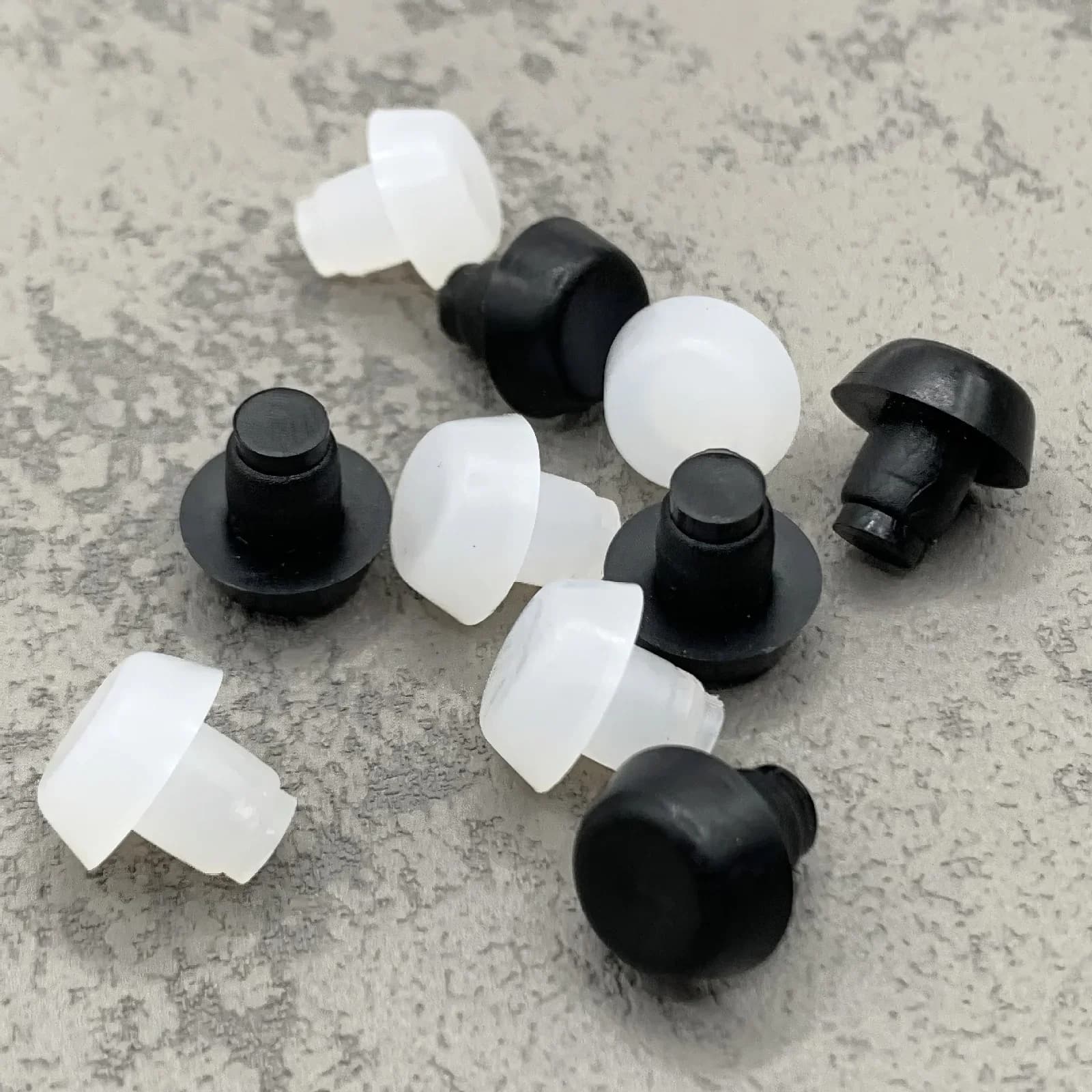 50 pièces 6mm dessus en verre meubles de Table pare-chocs intégré avec tige en caoutchouc trou de vi