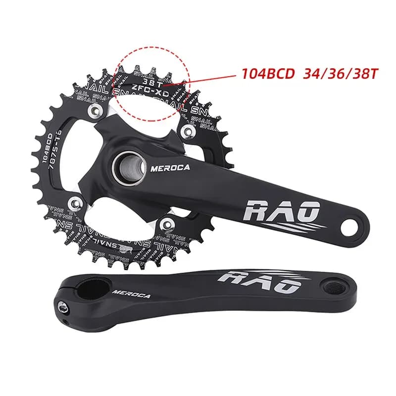 Vélo de montagne manivelle 170mm avec boîtier de pédalier 104BCD 34T 36T 38T vélo Chainring en allia