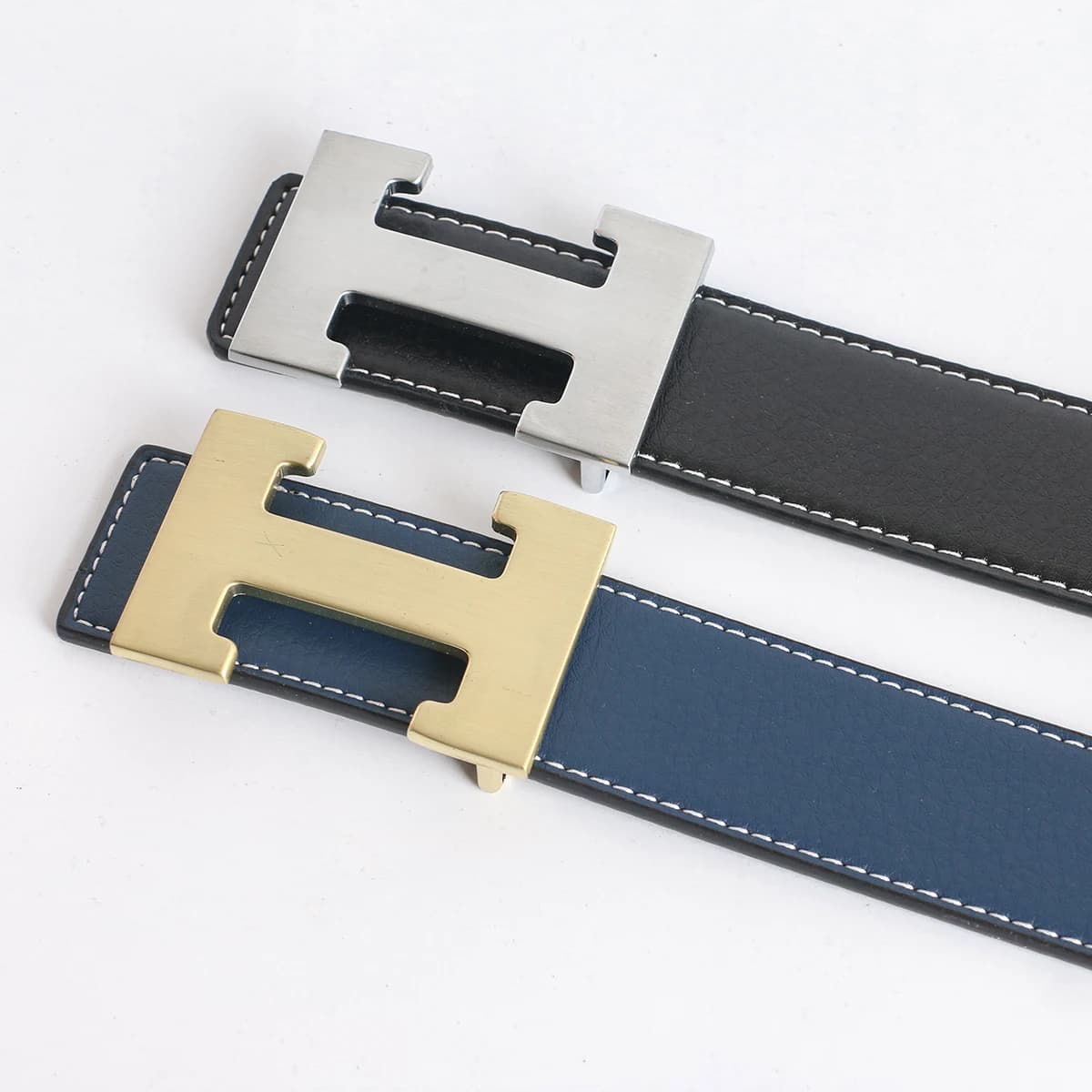 Vintage luxe marque de créateur taille H ceinture hommes haute qualité femmes véritable robe en cuir