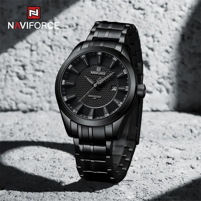 Top marque NAVIFORCE montre pour hommes étanche Quartz affaires décontracté bracelets en acier inoxy