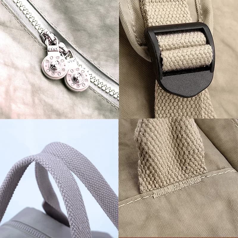 Sac à dos multi-poches pour femmes, sac à dos de voyage en Nylon de couleur unie à poignée souple, l
