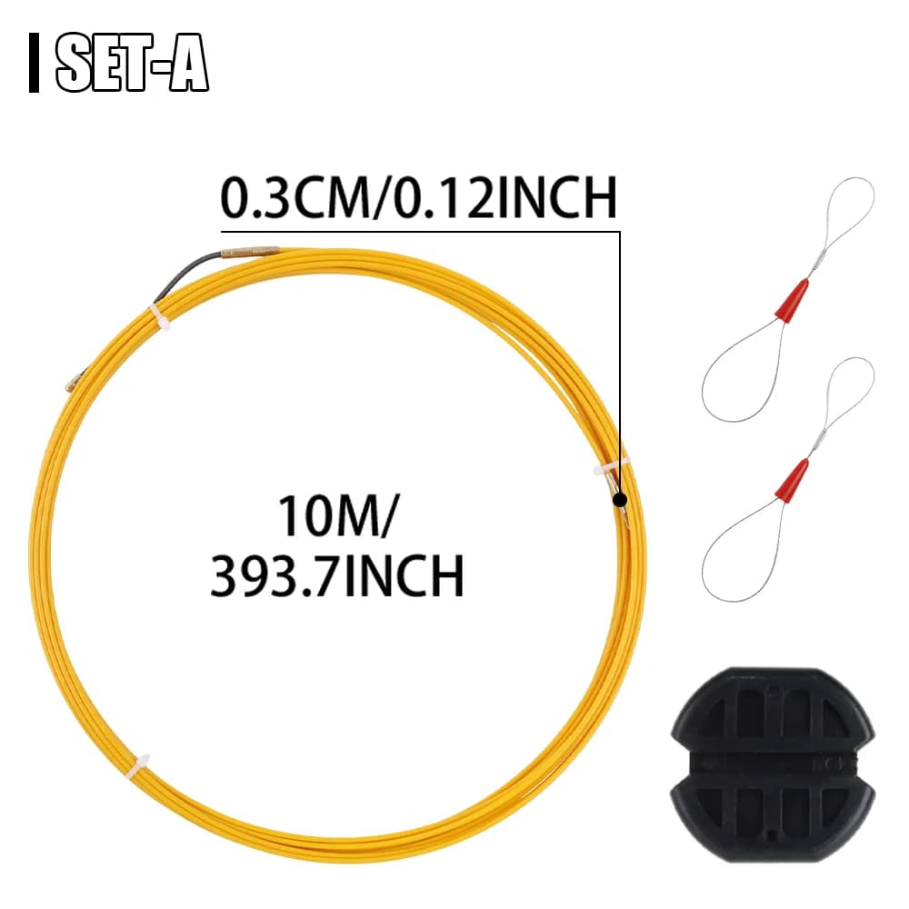 Tire-câble en fibre de verre 10M/20M 3mm, adapté au câblage mural et en conduit, dispositif de guida
