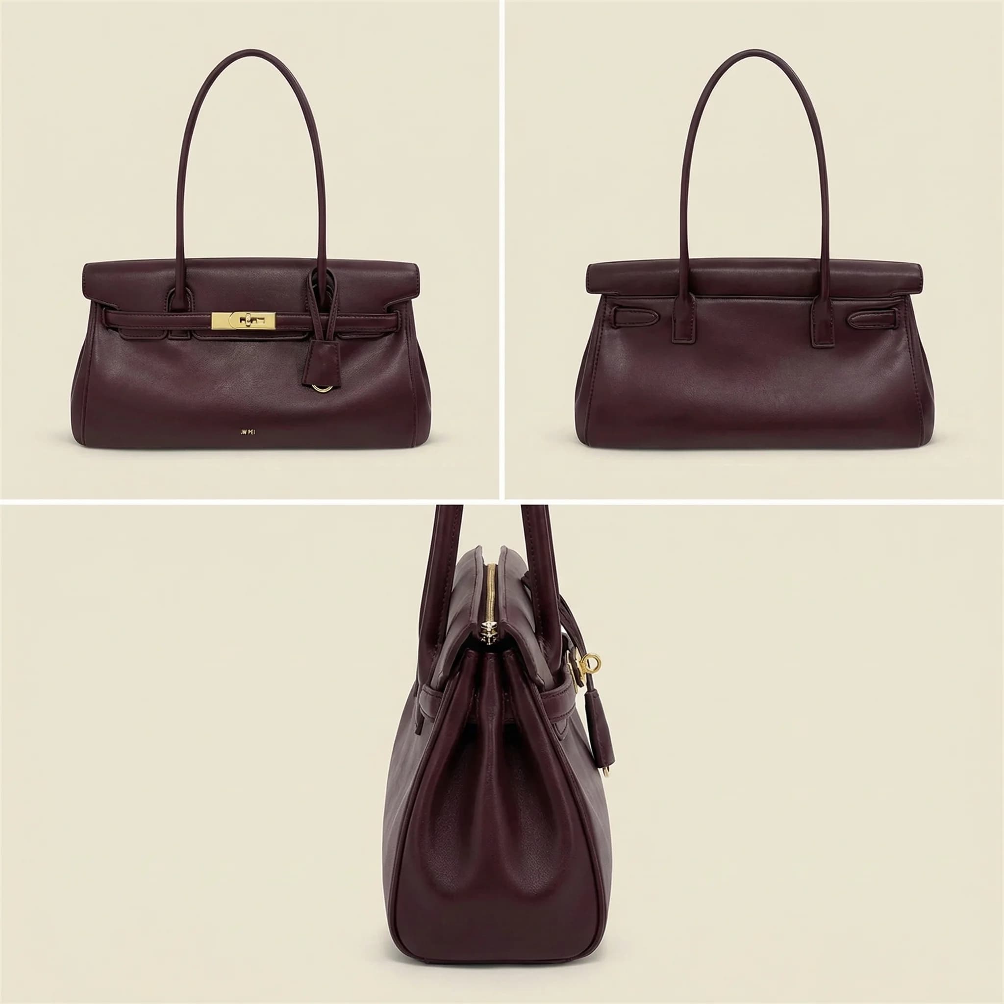 Sac sous le bras JW PEI Yara pour femme, sac à main tendance en cuir souple avec boucle de verrouill
