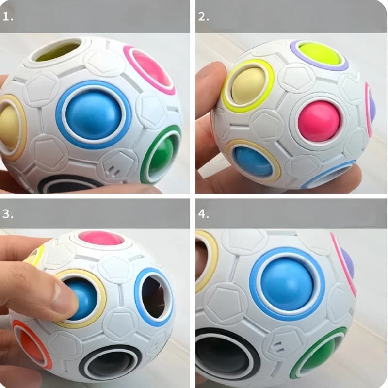 Cube anti-Stress magique pour enfants, jouets Puzzle boules arc-en-ciel, jouet éducatif pour enfants