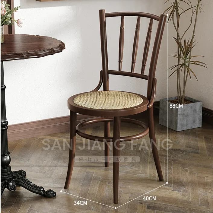 Table et chaise en bois massif pour café rétro américain, combinaison de bistro, thé au lait, desser