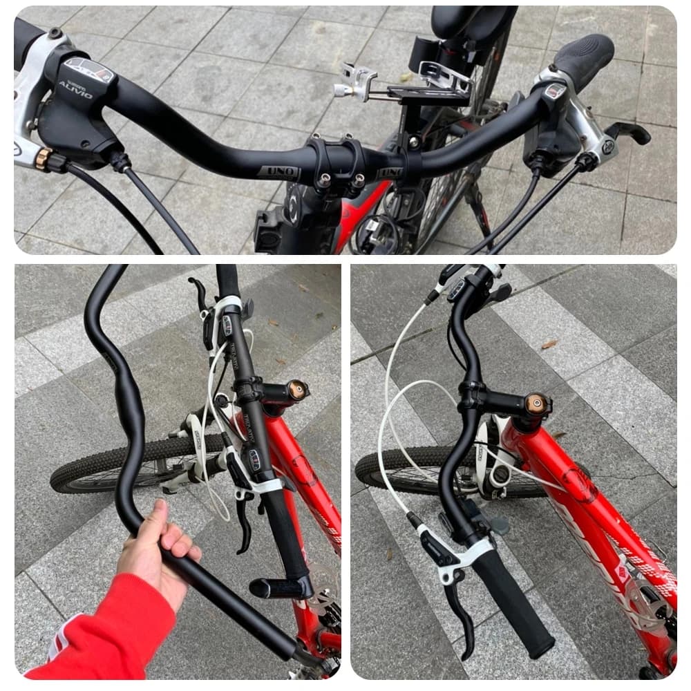UNO vélo hirondelle guidon M Type en alliage d'aluminium 31.8*600/610/620mm noir argent rétro confor