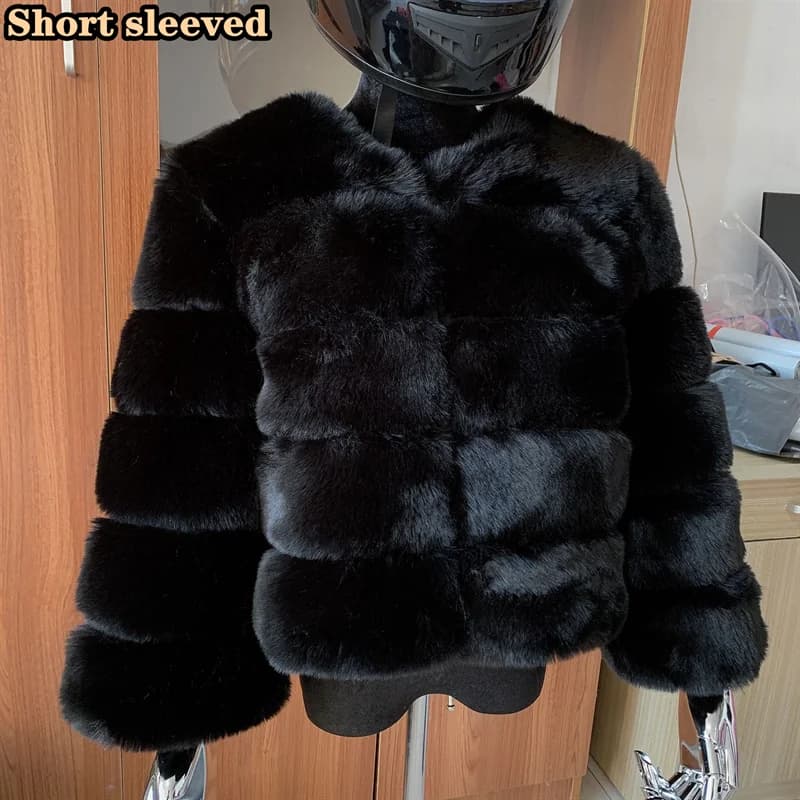 Manteau d'hiver pour manteau en fausse fourrure femmes nouveaux vêtements d'extérieur manteau court 