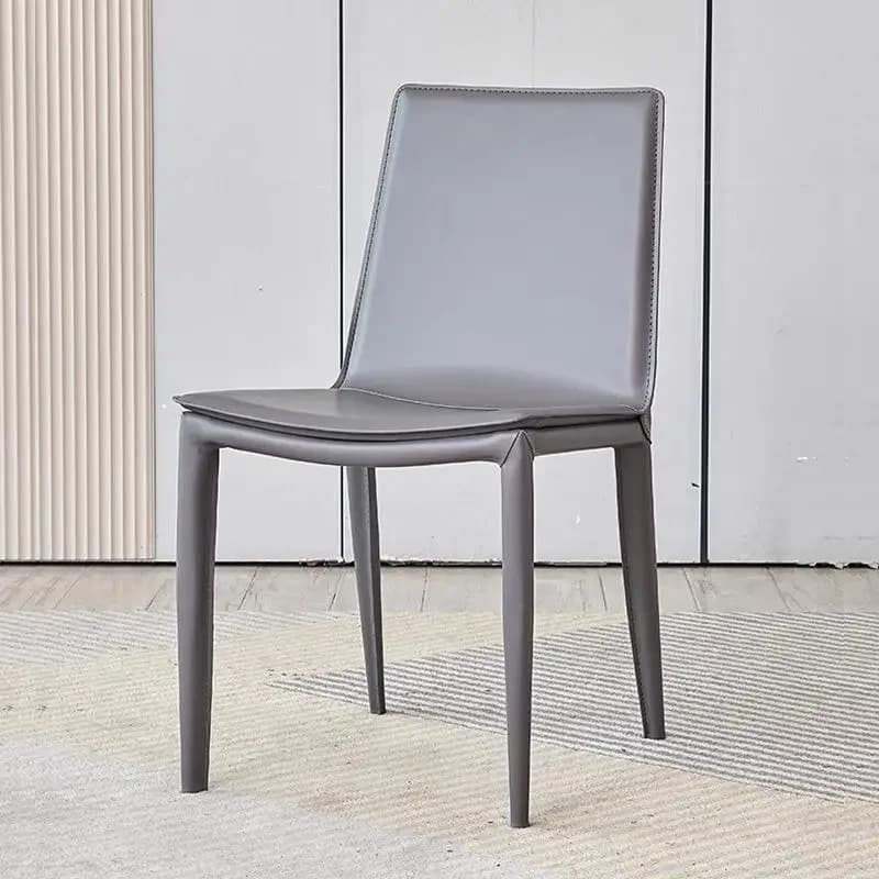 Chaise de salle à manger en cuir de selle minimaliste italienne, chaise de luxe à dossier confortabl