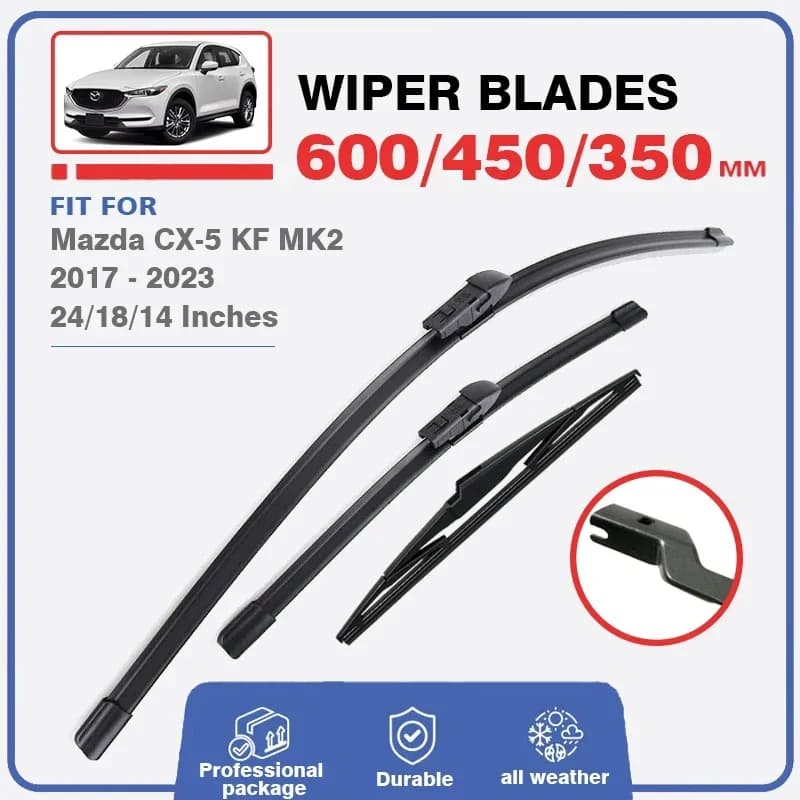 Jeu de balais d'essuie-glace pour Mazda CX5 CX-5 CX 5 KF MK2, pare-brise avant et arrière, fenêtre d