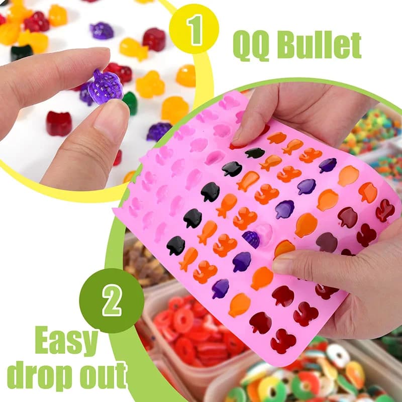 Moules à fruits en silicone sans Bpa, moules à chocolat pour bonbons gélifiés pour enfants, y compri