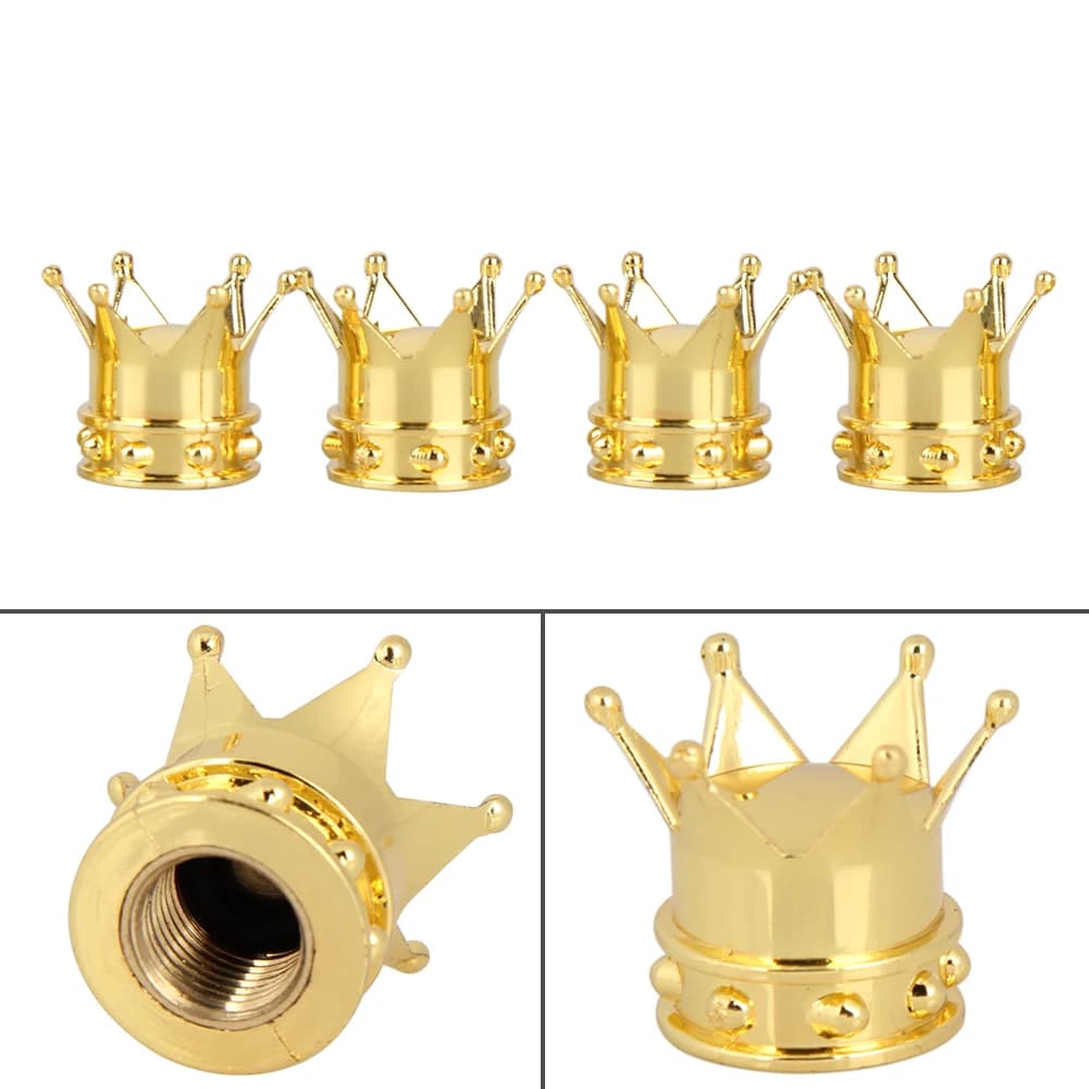 2/4 pcs/lot bouchons de Valve de pneu de vélo universel anti-poussière couronne d'or tige de roue de
