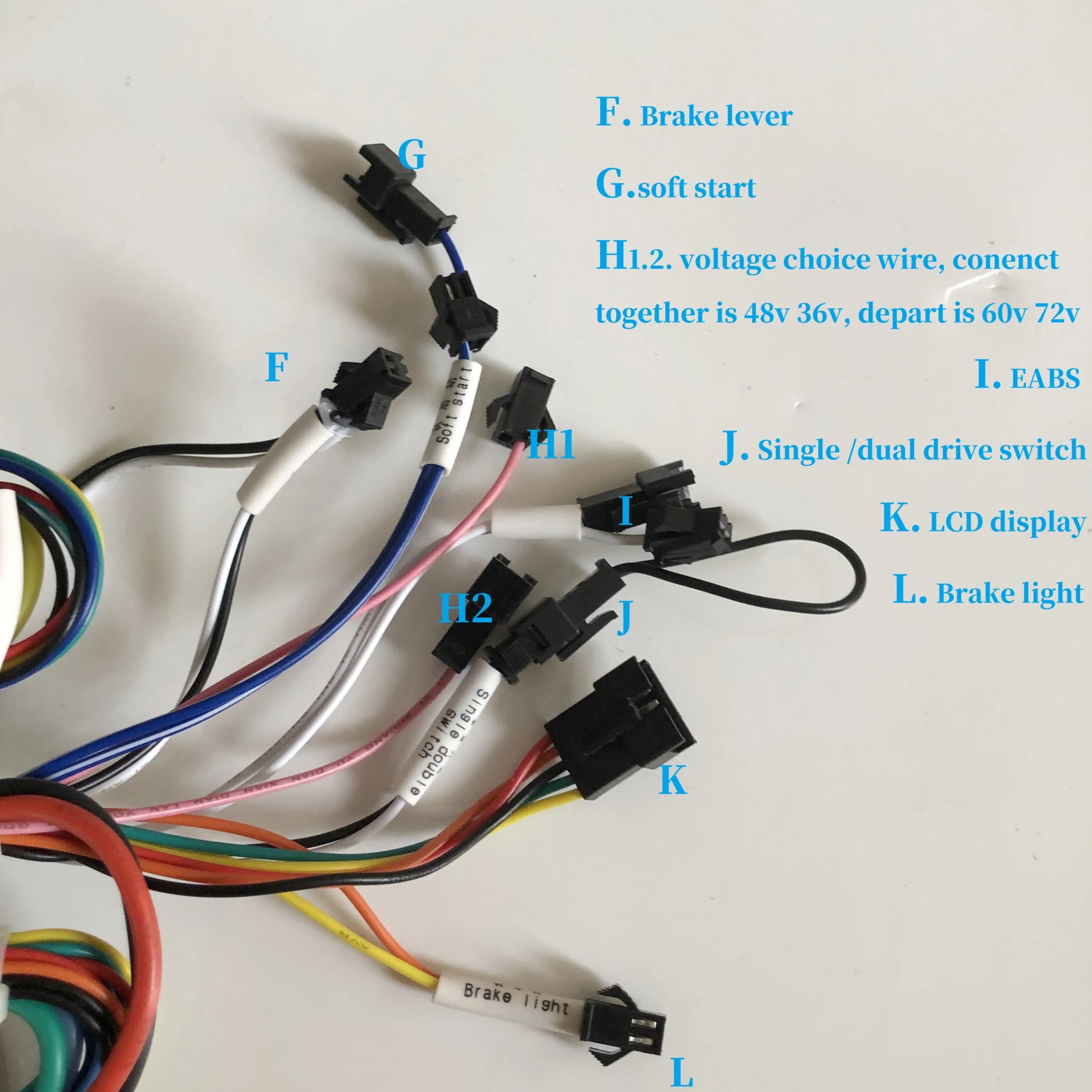 Contrôleur à double entraînement avec écran LCD 25A + 25A en 1 pièce pour moteur 36V 48V 60v 800W 10