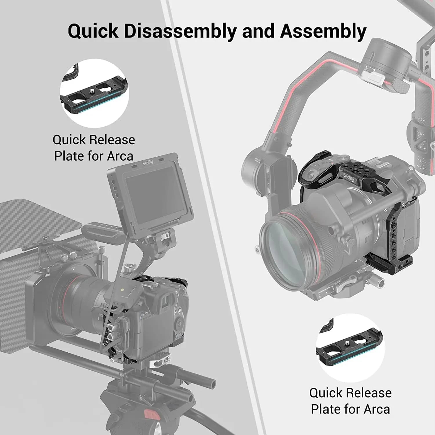 SmallRig – Cage de caméra sans miroir pour Canon EOS R5/EOS R5 C /EOS R6, en alliage d'aluminium, Ca