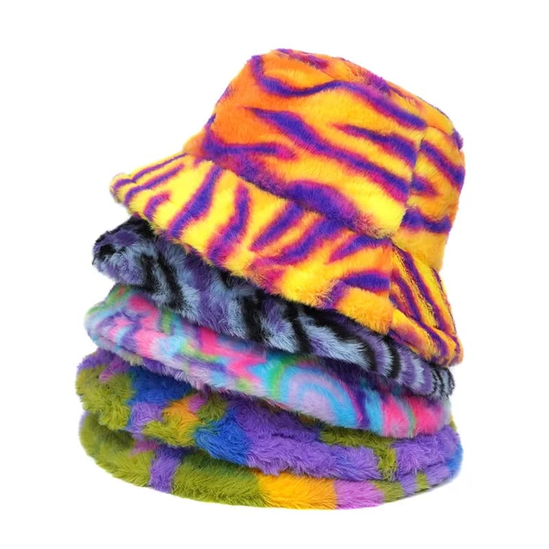 Chapeau anderpour femme, fausse fourrure, imprimé zèbre, peluche, velours, chaud, Suffolk, bonnet de