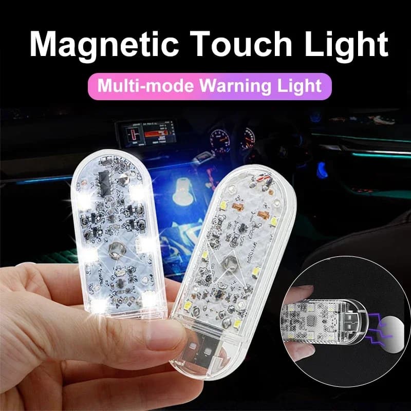 1/2X LED tactile lumière Mini sans fil voiture éclairage intérieur Auto toit plafond lampe de lectur