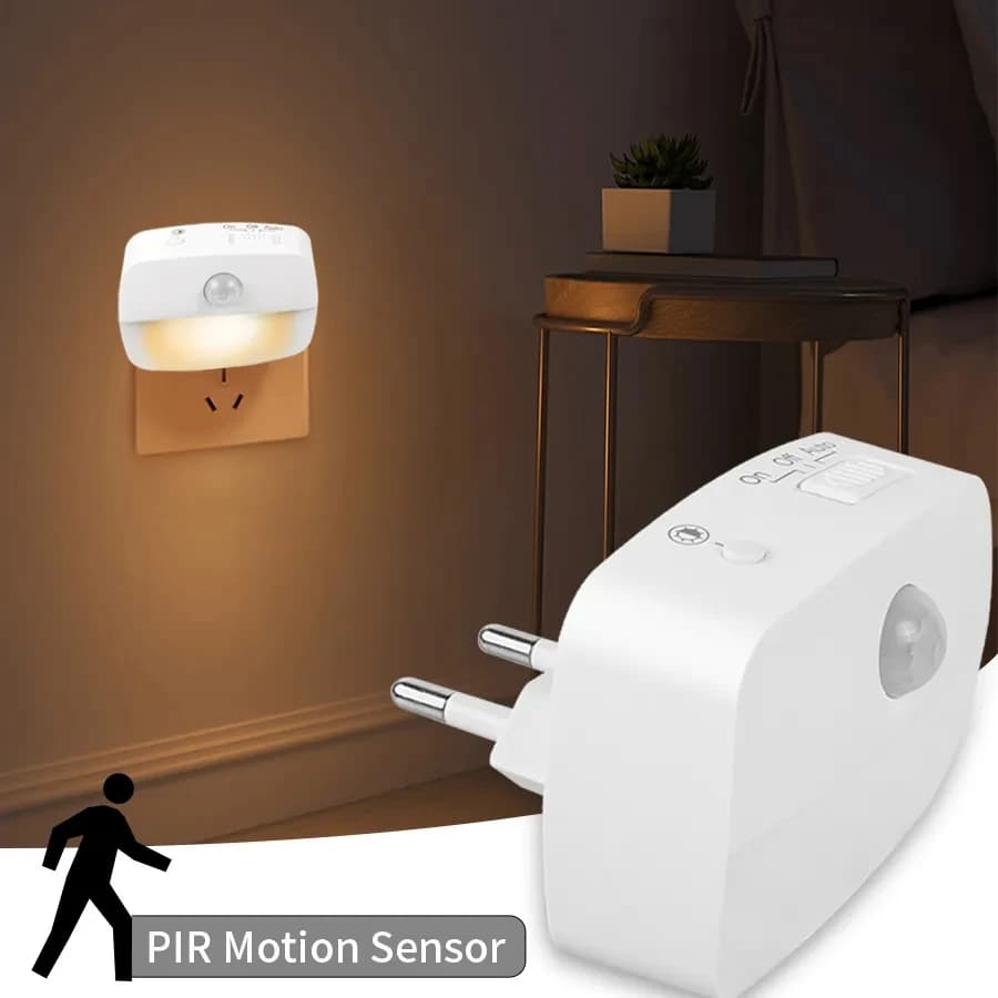 LED veilleuse capteur de mouvement lumière 220V EU Plug In capteur de mouvement intelligent lumière 