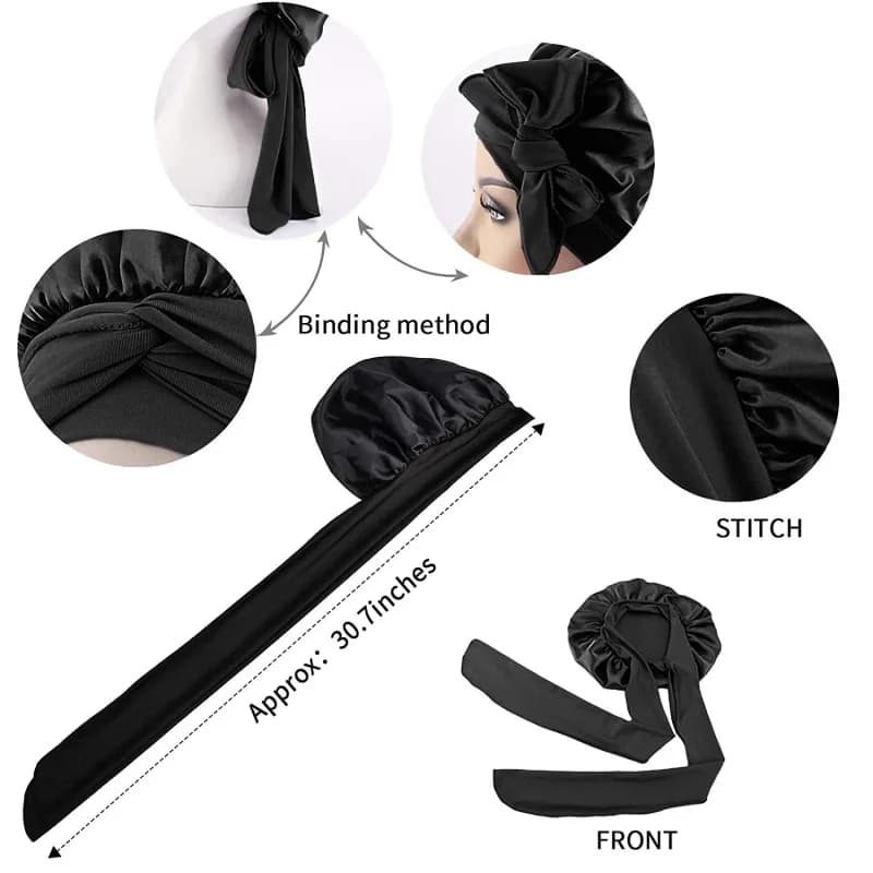 Femmes Satin solide chapeau De couchage nuit Bonnet De sommeil soins capillaires Bonnet Bonnet De Nu