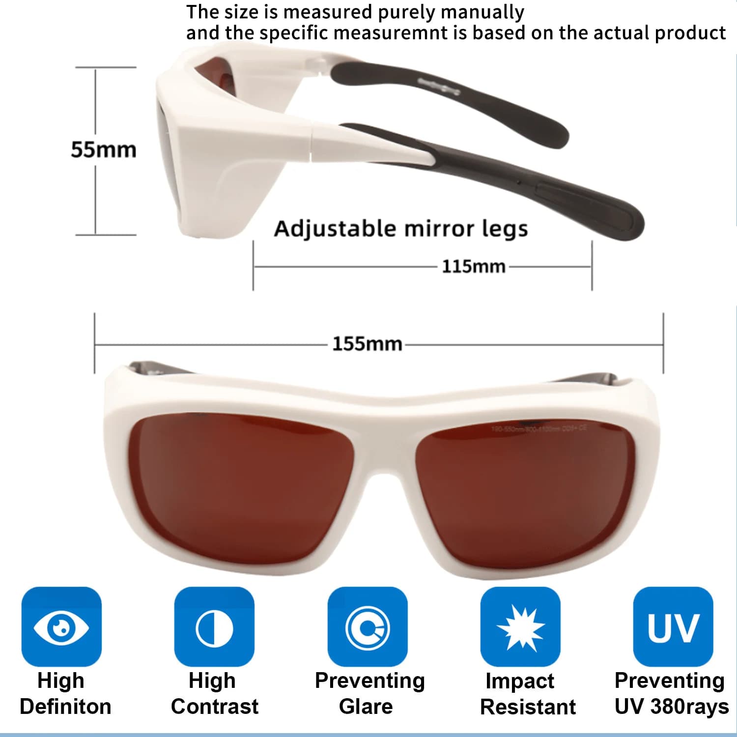 Lunettes Laser OD 7 + lunettes de Protection de sécurité 532nm 808nm 1064nm longueur d'onde Protecti