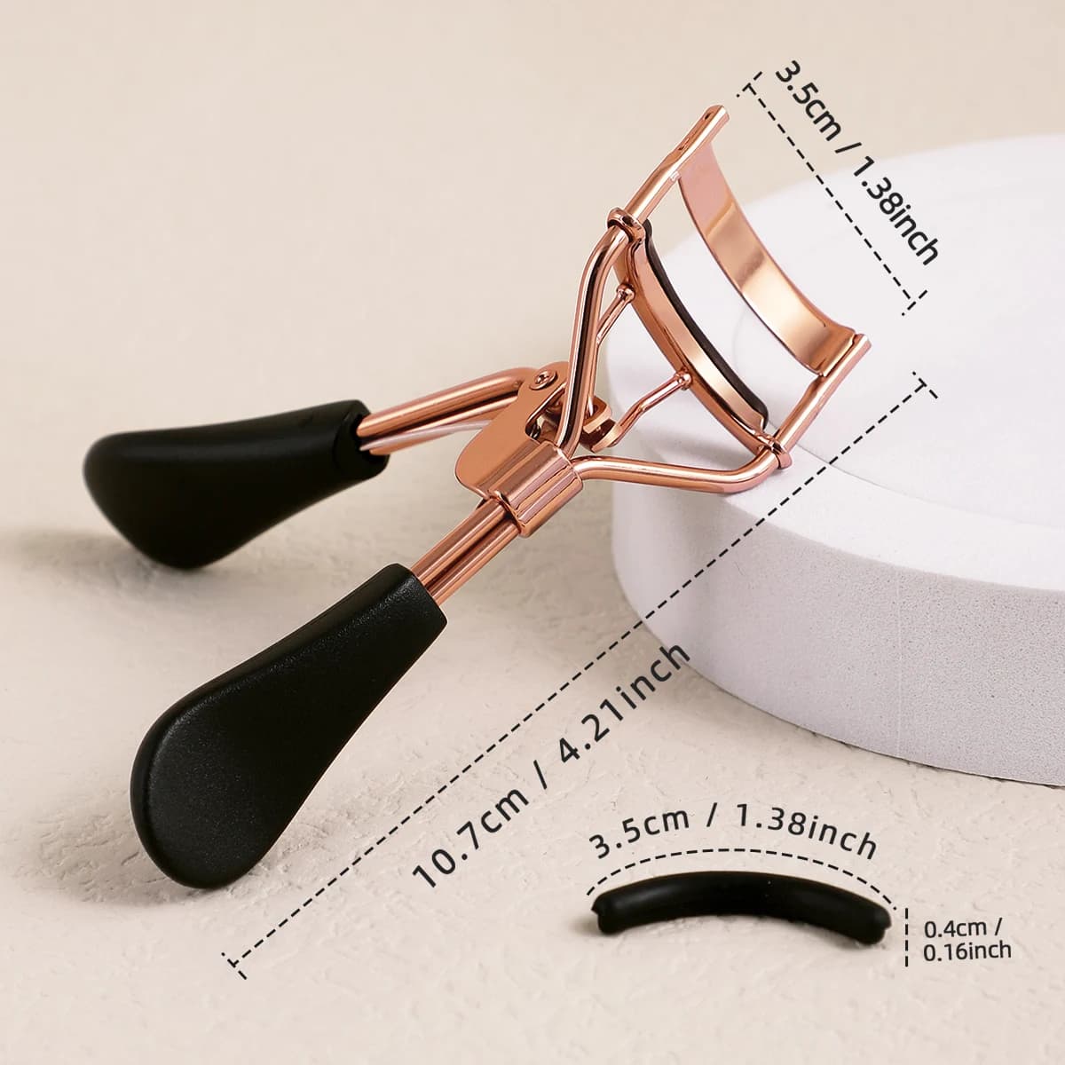 Recourbe-cils portable avec 15 coussinets en silicone et recourbe-cils en acier inoxydable, utilisé 