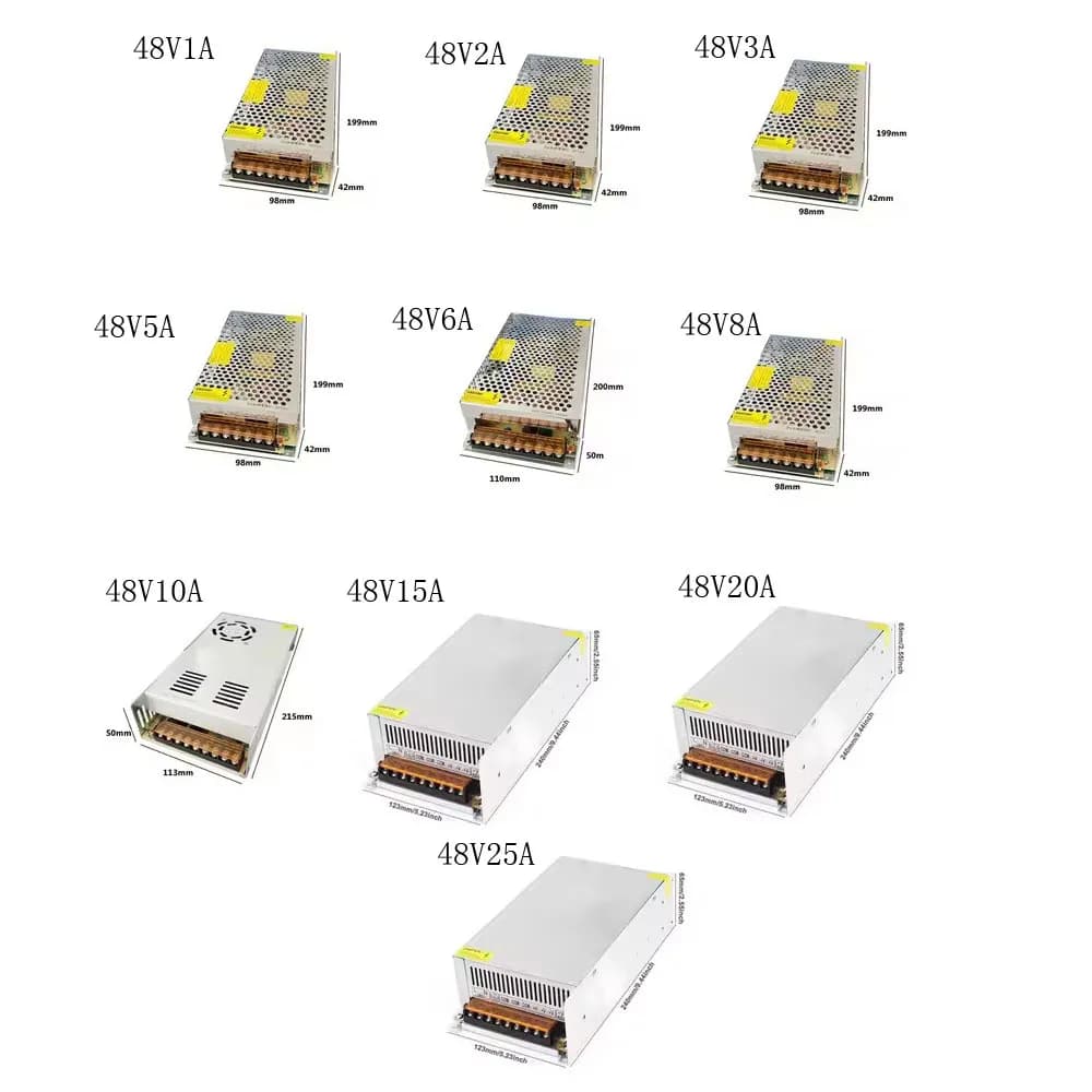 Alimentation à découpage DC 5V 12V 24V 36V 48V 60W 360W 600W, transformateur de lumière AC 100-240V,
