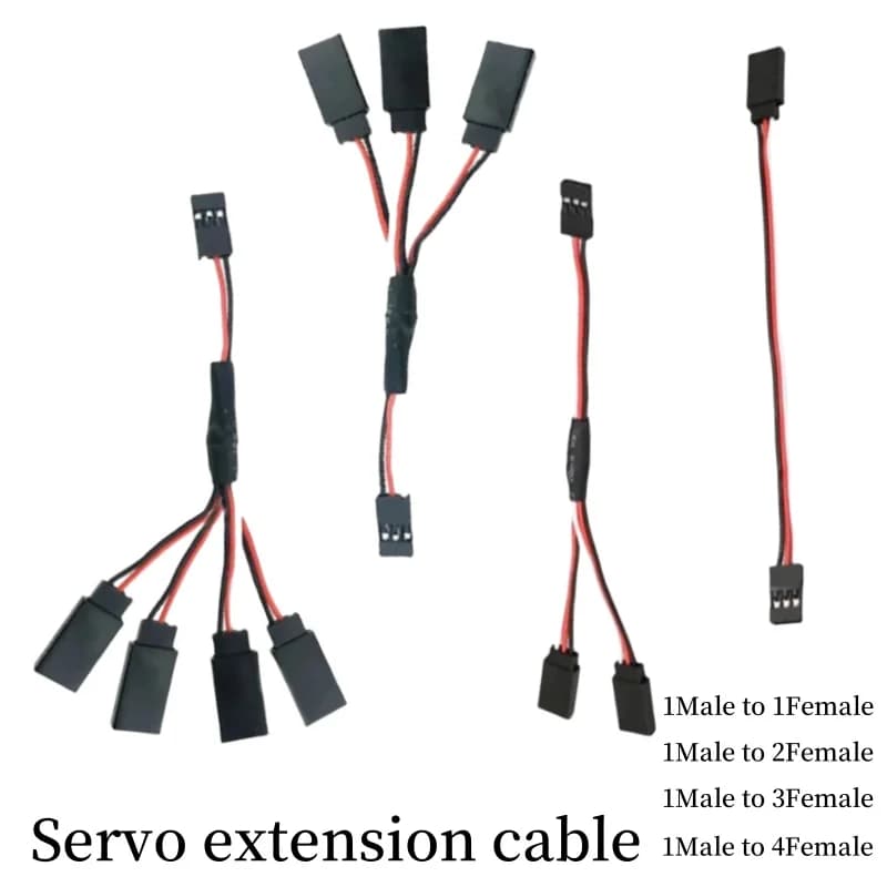 1 pièces 20/30/50cm 1to1/ 1to2/ 1to3/ 1to4 câble d'extension Servo RC Futaba 3 broches JR séparateur