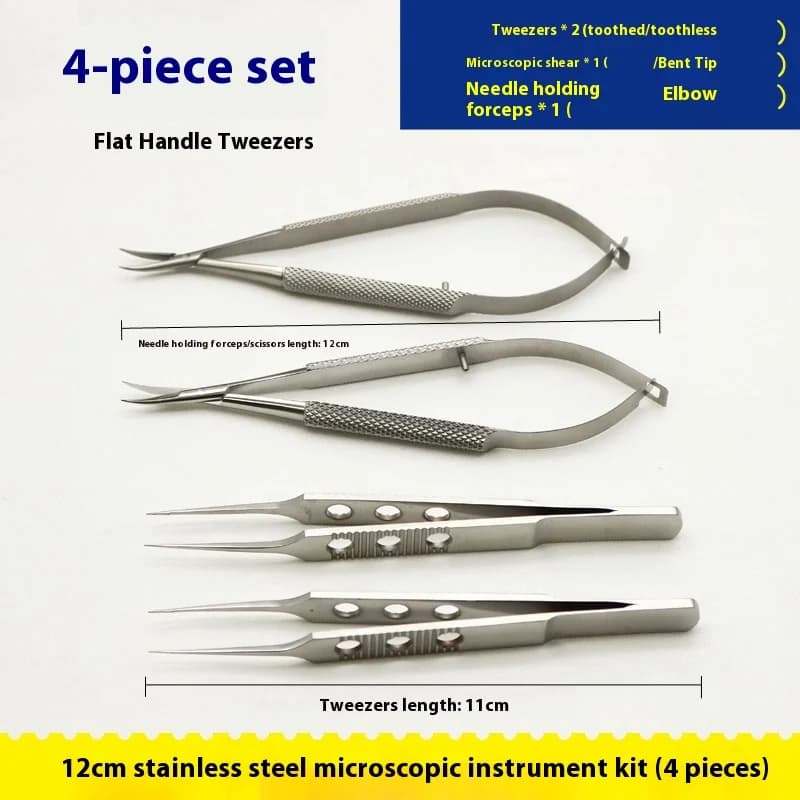 Ensemble de cataract Phaco, pincettes, porte-aiguilles, instruments ophtalmologie, Instruments micro
