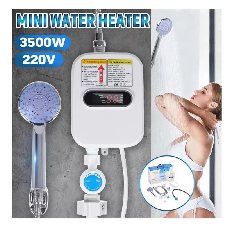 Chauffe-eau électrique instantané sans réservoir 3500W, prise EU/US, 220/110V, pour robinet de salle