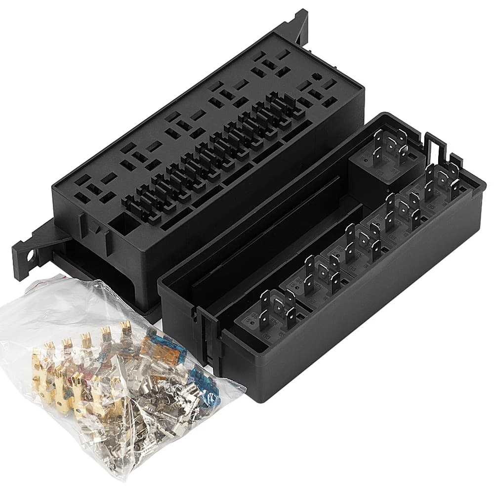 DaierTek 12V Auto 11 voies fusible relais boîte bloc avec 5 broches relais et fusibles pour automobi