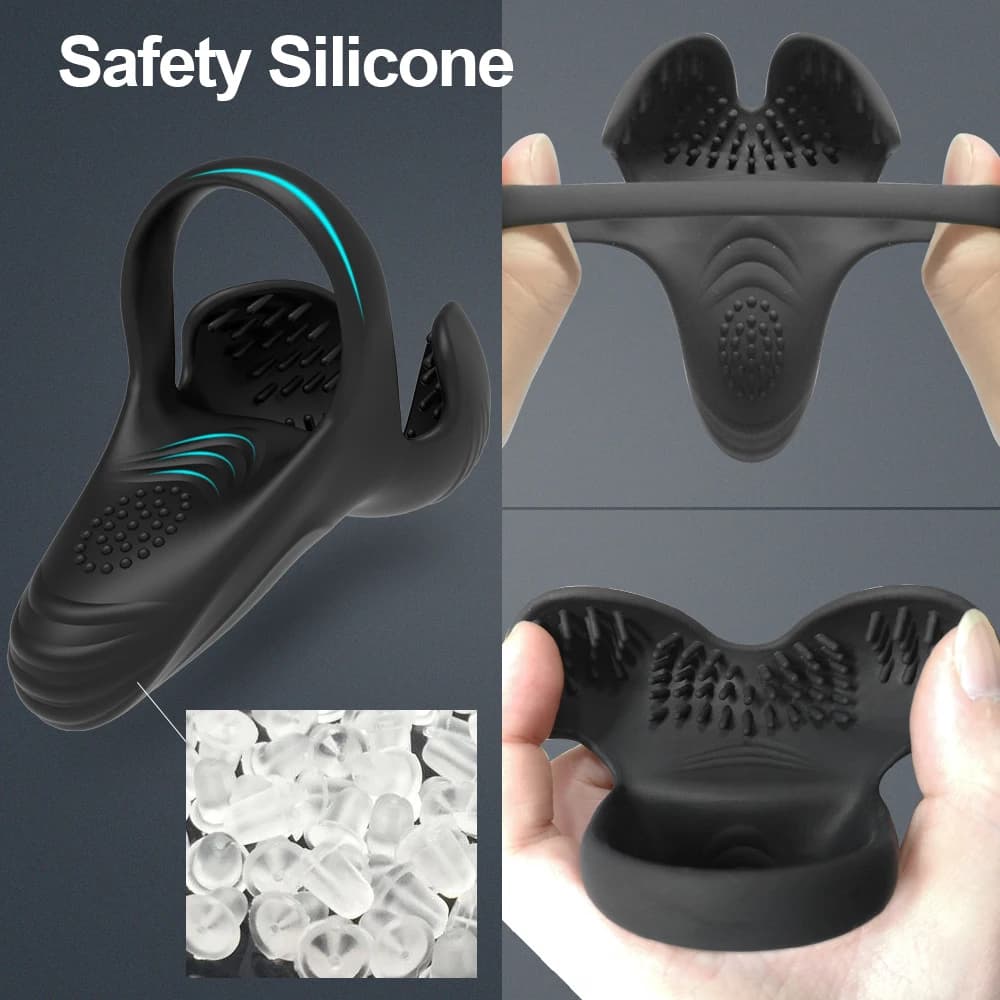 Vibromasseur 3 en 1 en silicone pour hommes, jouets sexuels, anneaux péniens, stimulateur de scrotum