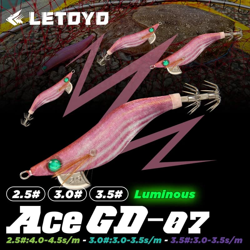 LETOYO 3.0-3.5 #   Appât de calmar lumineux gabarit de calmar leurre de pêche appât artificiel pour 