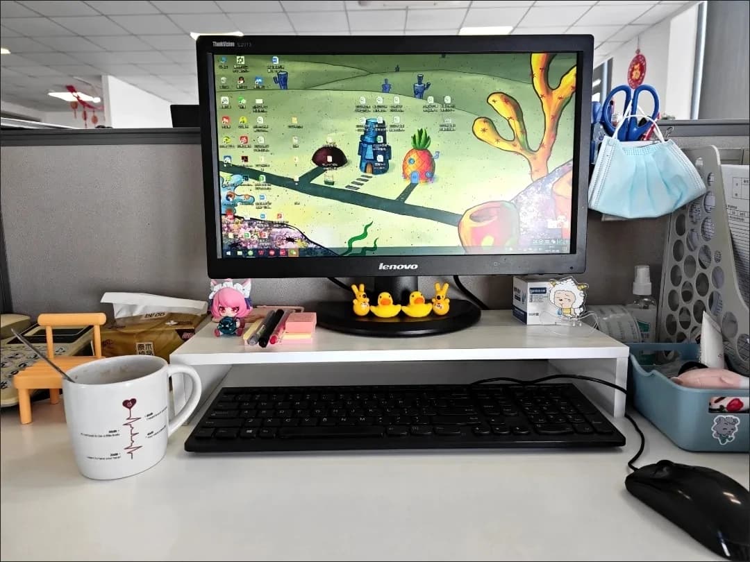 Support pour moniteur – Support ergonomique pour ordinateur portable, organisateur de bureau, rangem