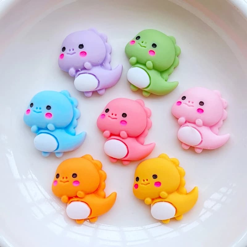 20 pièces nouveau mignon Mini 19*20mm dessin animé petit dinosaure dos plat résine Scrapbooking bijo