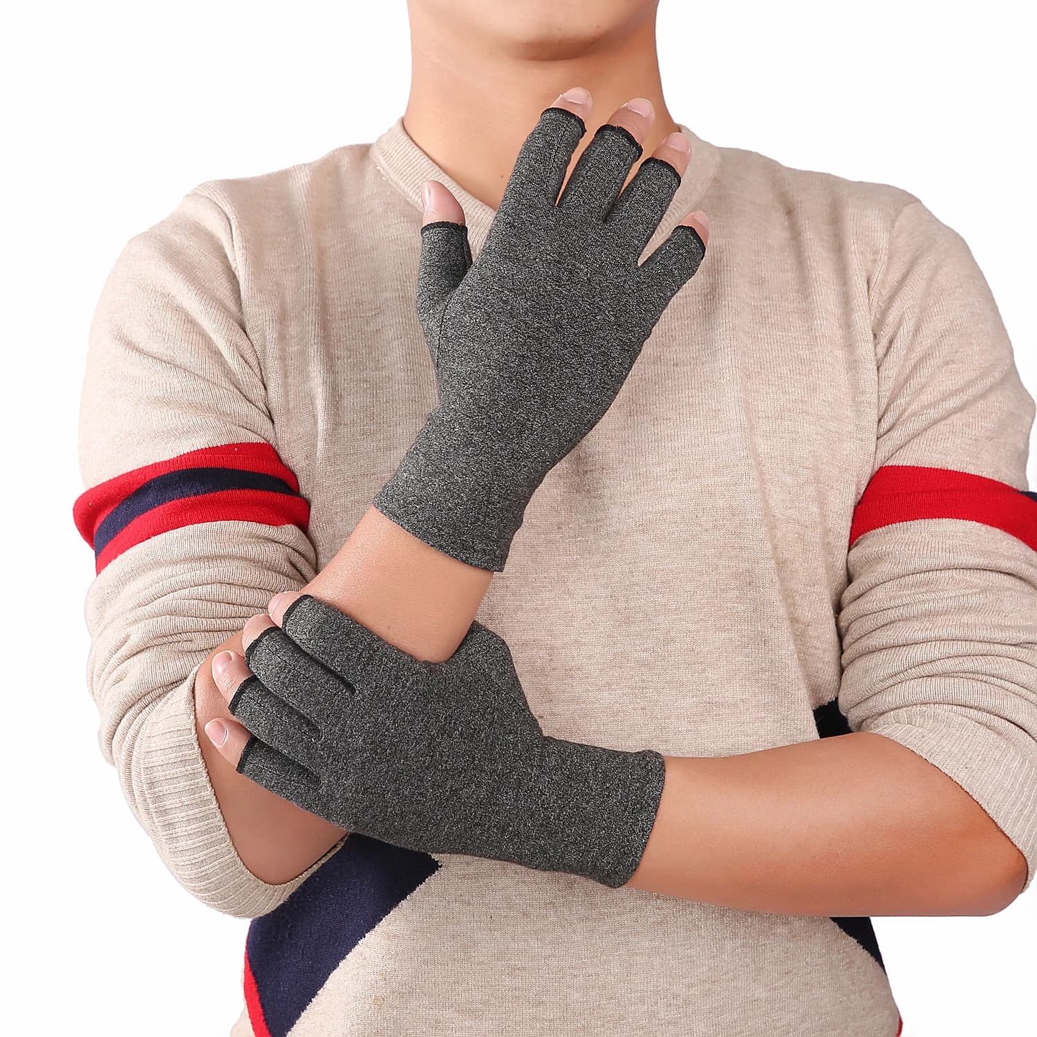 Soulager l'inconfort des mains avec 1 paire de gants de compression sans doigts