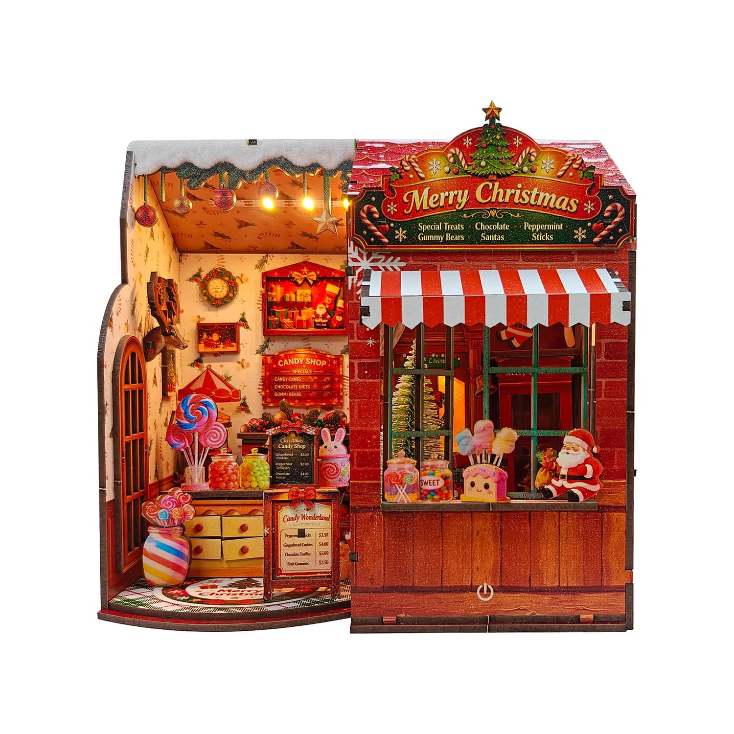 Kits de figurines miniatures en bois DIY pour maison de bonbons de Noël, maison de fleurs, pour cade