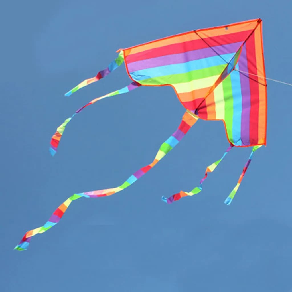 Easy Fly-Cerf-volant coloré arc-en-ciel pour enfants, sports de plein air, jouets de plage amusants 