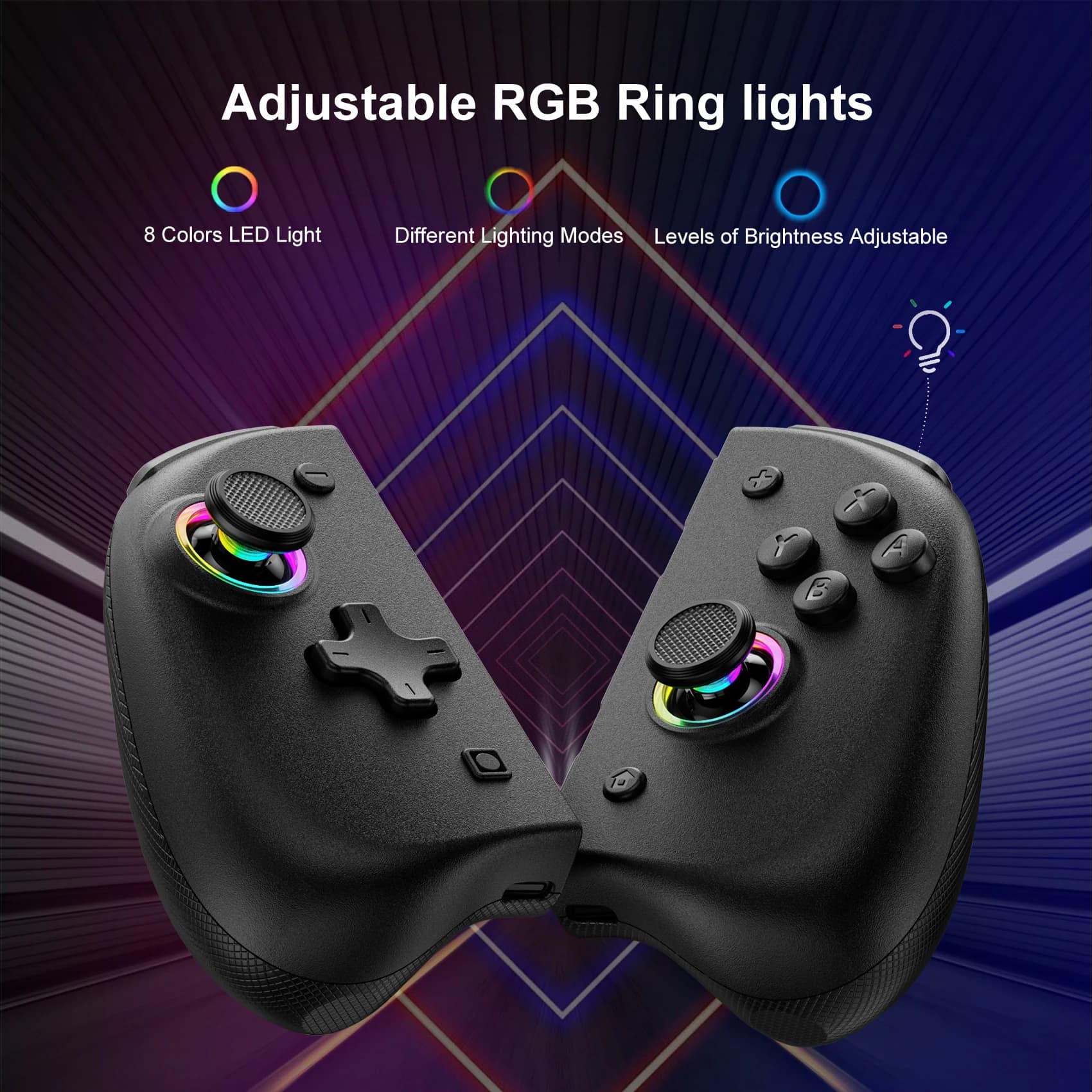 LinYuvo KS37 Joy-pad sans fil météore pour interrupteur/interrupteur OLED, avec gyroscope Programmab