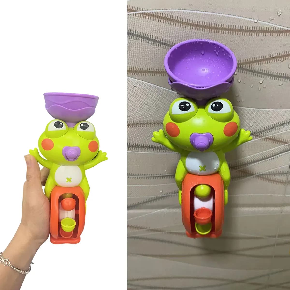 Nouveau grenouille/oiseau roue à eau jouet de bain pour enfants enfant jeu d'eau dans la douche Mont