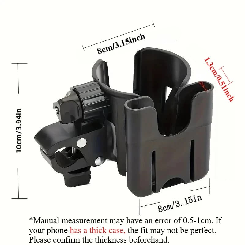 Porte-gobelet universel pour poussette avec support de téléphone, porte-bouteille pour fauteuil roul
