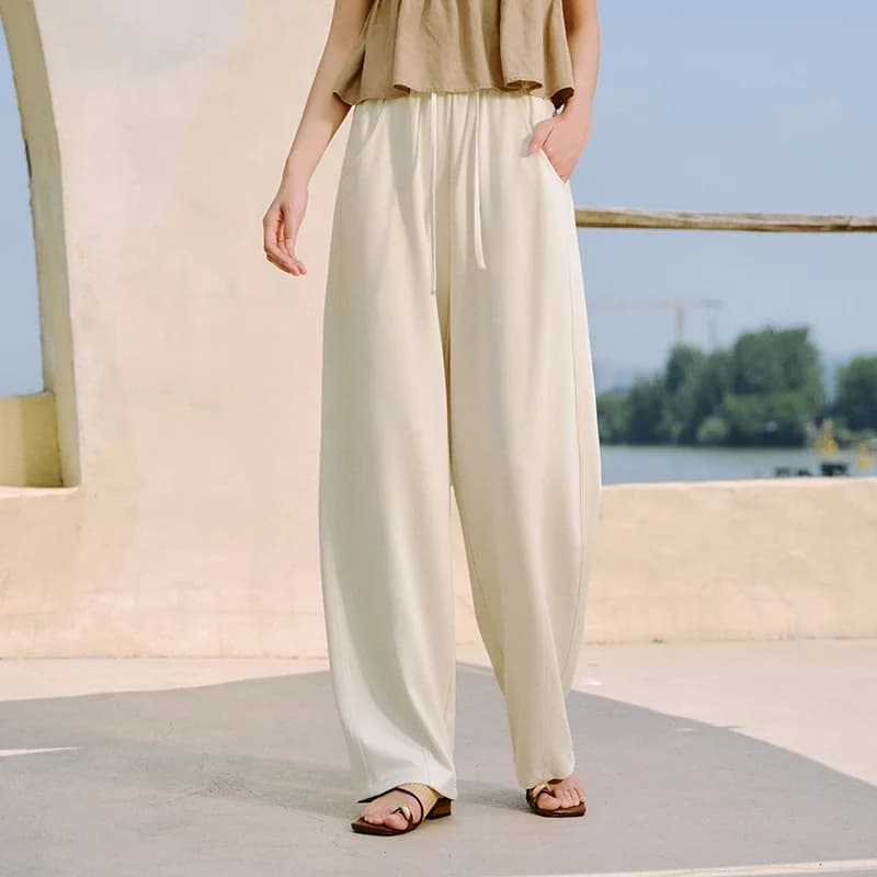 Pantalon décontracté femme Semir à texture à carreaux, coupe ample, style sabre, nouvelle collection