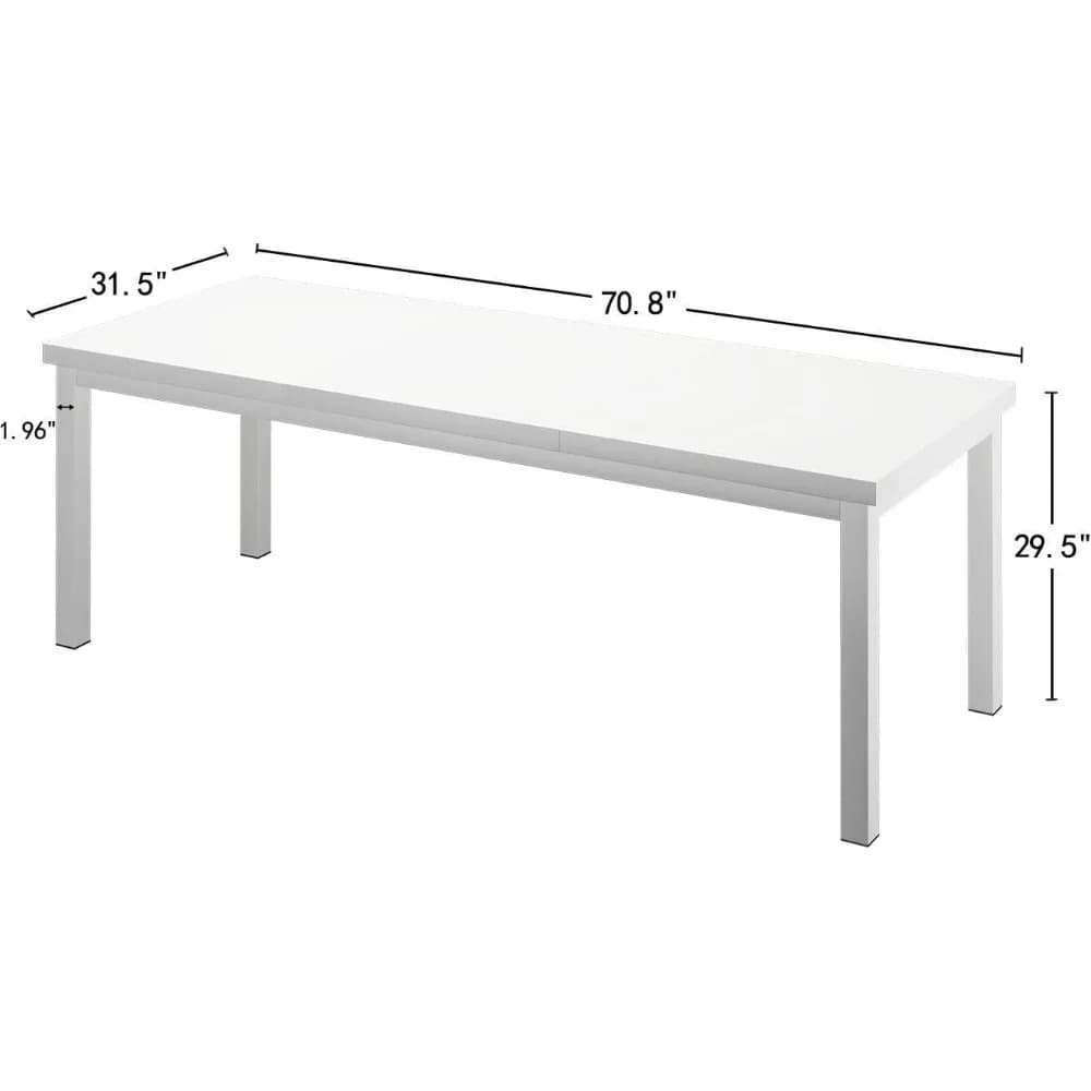 Bureau d'ordinateur long pour 2 personnes, grand bureau double de 70 pouces avec plateau profond, bu