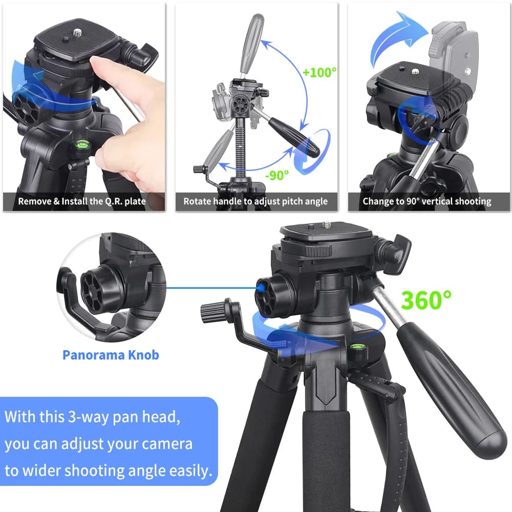 INNOREL RT20 – trépied d'appareil photo léger de 184cm de hauteur, support professionnel de voyage p