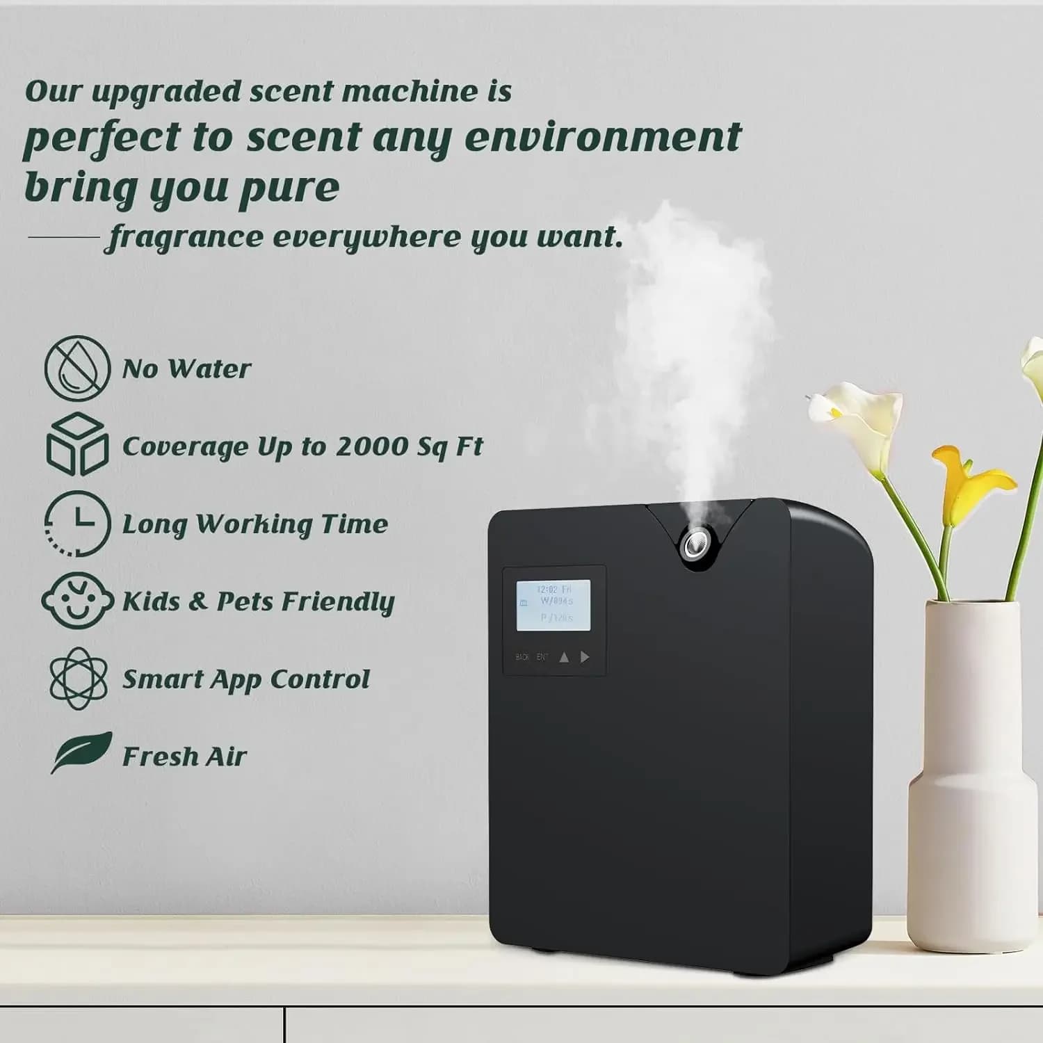 Diffuseur d'arôme d'huile essentielle intelligent Bluetooth et WiFi synchronisation diffuseur de par
