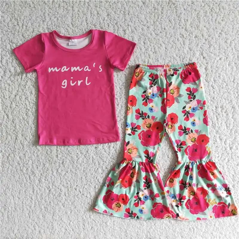 Vêtements pour bébés filles, chemise à manches courtes, motif léopard cloche, pantalon astronomique,
