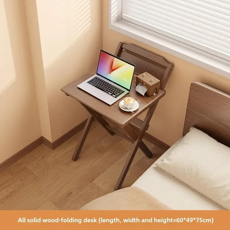 Bureau de console pliable en bois massif, bureau d'ordinateur de chevet moderne simple, table d'écri