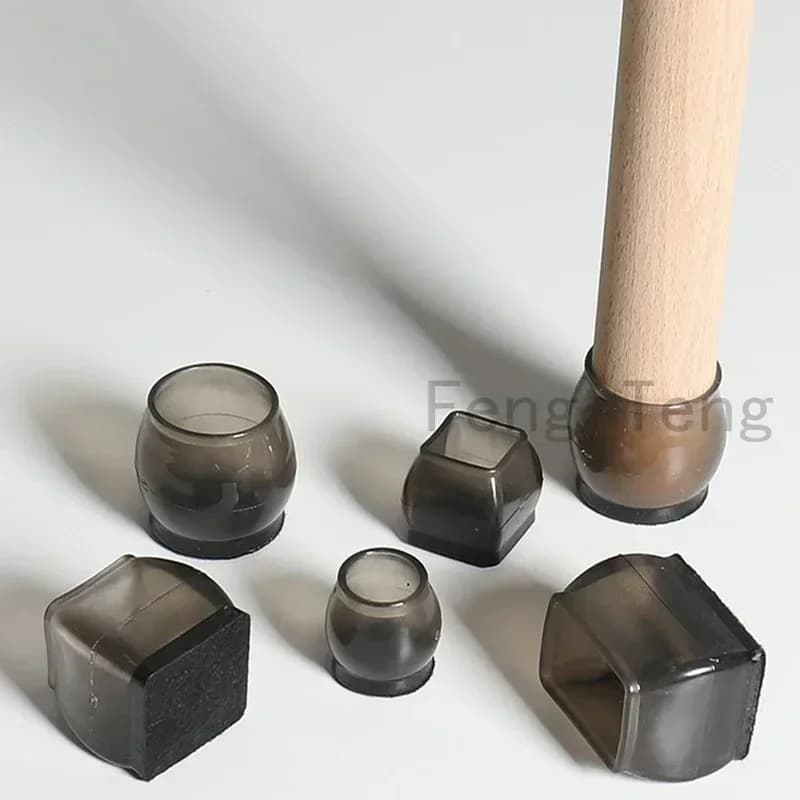Protecteurs de pieds de chaise en silicone avec optique, coussinets en feutre rond, couvre-pieds de 