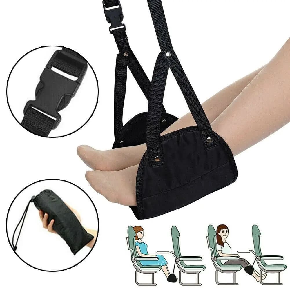 Hamac repose-pieds confortable pour avion de voyage, fabriqué avec une mousse à mémoire de forme de 
